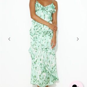 Hello Molly Mint Green Ruffle Maxi Dress